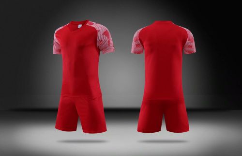 LKS070118  Red Tracking Suit Soccer Jersey Shorts