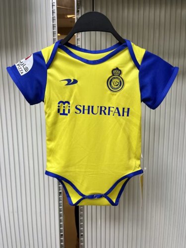 baby cloth 2023-2024  Al Nassr Home Soccer Jersey baby Onesies