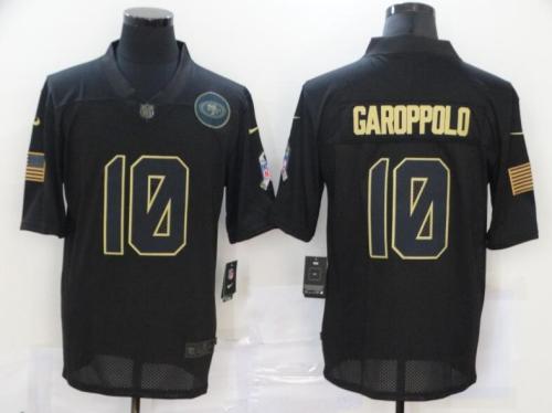 49ers 10 Jimmy Garoppolo Black 2020 Salute To Service Limited Jersey
