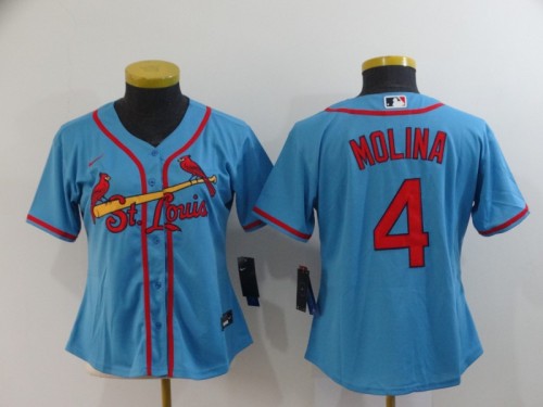 Women St. Louis Cardinals 4 MOLINA Blue 2020 Cool Base Jersey