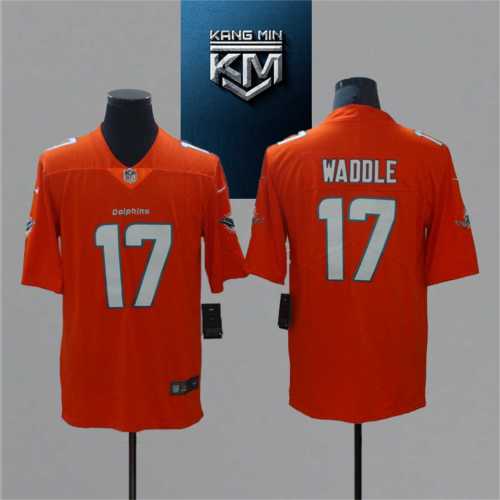 2021 Dolphins 17 WADDLE RED NFL Jersey S-XXL White Font
