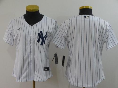 Women New York Yankees Blank White Cool Base Jersey
