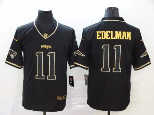 New England Patriots 11 EDELMAN Black Gold Throwback Vapor Untouchable Limited Jersey