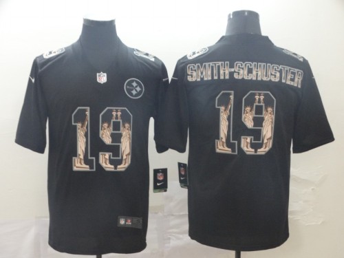 Pittsburgh Steelers 19 SMITH-SCHUSTER Black Statue of Liberty Limited Jersey