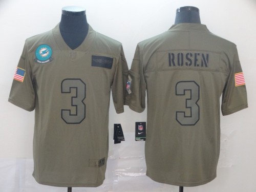 Miami Dolphins 3 Josh Rosen 2019 Olive Salute To Service Limited Jersey