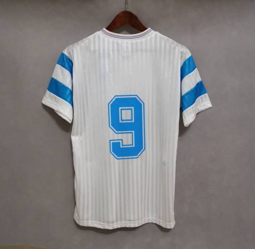 Retro Jersey 1990-1991 Olympique de Marseille 9 Home Vintage Soccer Jersey