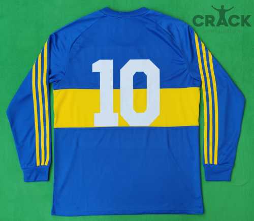 Long Sleeve Retro Jersey 1981 Boca Juniors 10 Home Soccer Jersey
