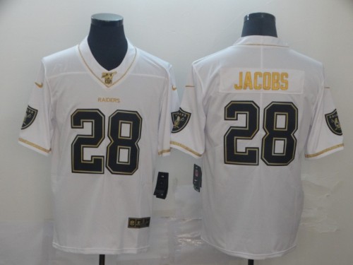 Oakland Raiders 28 JACOBS White Gold Vapor Untouchable Limited Jersey