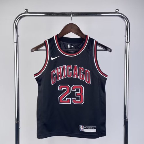 Chicago Bulls 23 JORDAN Black NBA Jersey Basketball Shirt