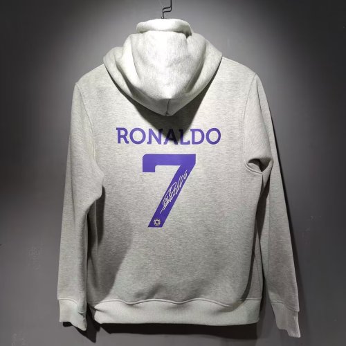 2022-2023 Al Nassr RONALDO 7 Grey Soccer Hoodie