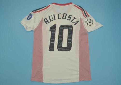 with UCL Patch Retro Jersey 2002-2003 Ac Milan 10 RUI COSTA Away White UCL Final Soccer Jersey