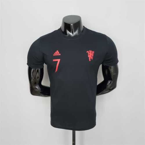 #K000158 Manchester United RONALDO 7 Black Soccer T-shirt