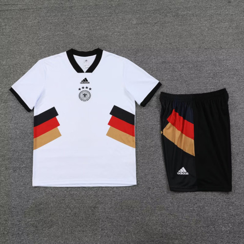 Adult Uniform 2023-2024 Germany White Soccer Training Jersey and Shorts