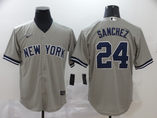 New York Yankees 24 SANCHEZ Grey 2020 Cool Base Jersey