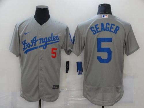 Los Angeles Dodgers 5 SEAGER Grey Flexbase Jersey