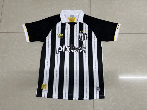 with Front Sponor Logo Fans Version 2023-2024 Santos Away Soccer Jersey