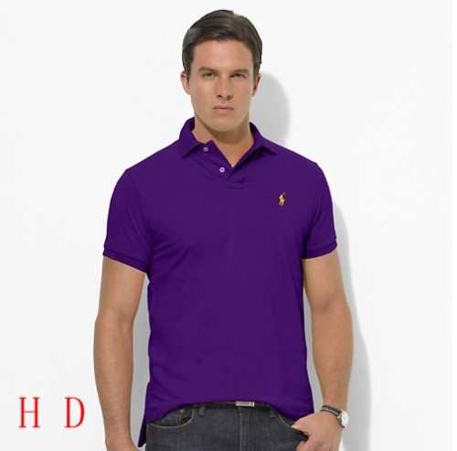 8821 Purple Ralph Polo with Yellow Small Logo