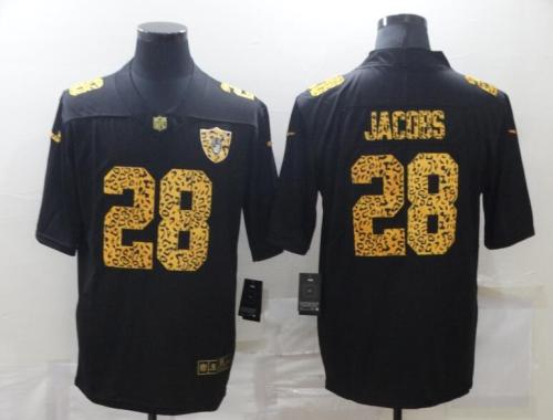 Raiders 28 Josh Jacobs Black Leopard Vapor Untouchable Limited Jersey