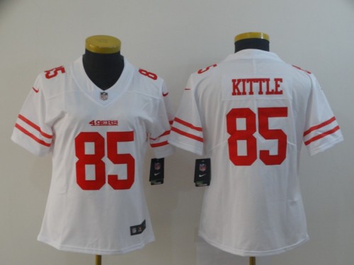 San Francisco 49ers 85 George Kittle White Women Vapor Untouchable Limited Jersey