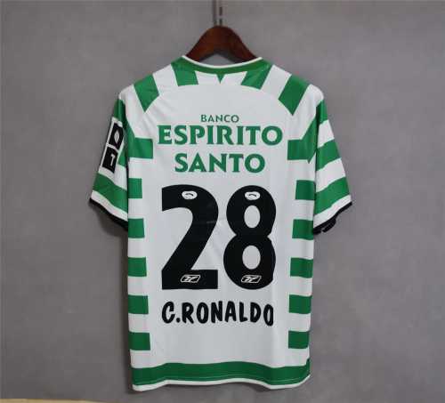 Retro Jersey 2003-2004 Sporting Lisbon #28 C. RONALDO Home Soccer Jersey