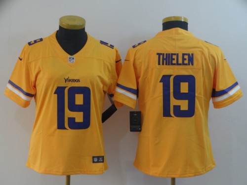 Women Minnesota Vikings #19 THIELEN Yellow NFL Jersey