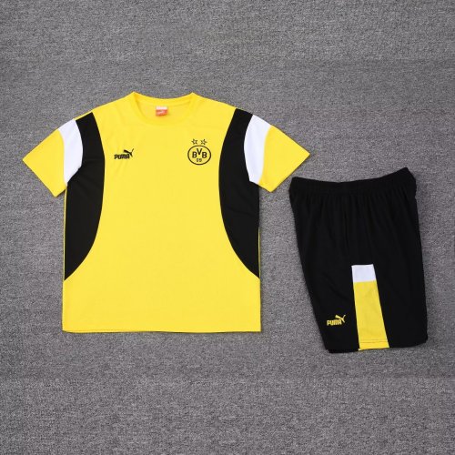 Adult Uniform 2023-2024 BVB Yellow Soccer Training Jersey and Shorts