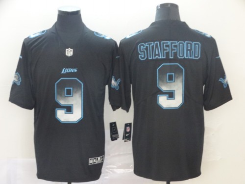 Detroit Lions #9 STAFFORD Black/Blue NFL Jersey