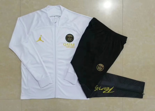 2023-2024 PSG White Soccer Training Jacket and Pants