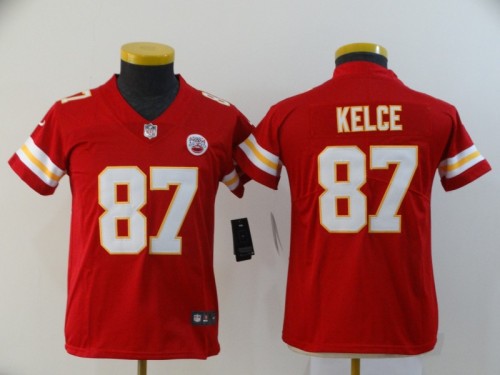 Youth Kids Kansas City Chiefs 87 KELCE Red NFL Jersey
