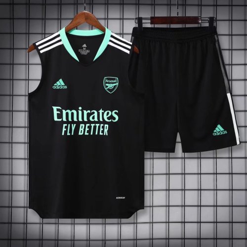 Adult Uniform 2022-2023 Arsenal Black Soccer Vest and Shorts