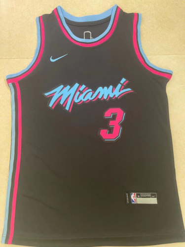 Youth Miami Heat NK Black NBA Shirt 3 WADE Jersey