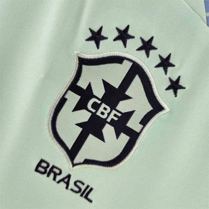 2022 Brazil Light Green Soccer Training Jersey