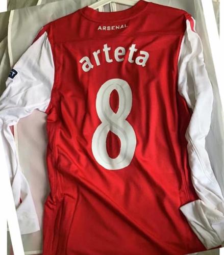 with UCL Patch Retro Jersey 2011-2012 Long Sleeve Arsenal 8 ARTETA 125TH ANNIVERSARY Home Soccer Jersey
