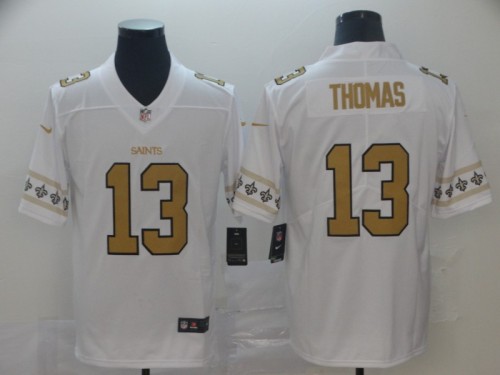 New Orleans Saints 13 THOMAS White Team Logos Fashion Vapor Limited Jersey