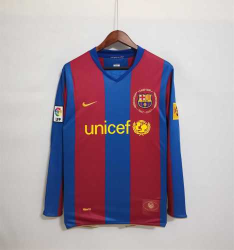 with LFP+TV3 Patch Retro Jersey Long Sleeve 2007-2008 Barcelona Home Soccer Jersey