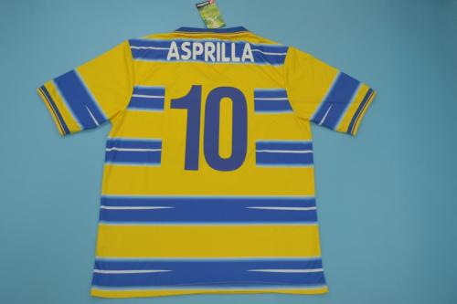 Retro Jersey 1998-1999 Parma 10 ASPRILLA Third Away Yellow Soccer Jersey