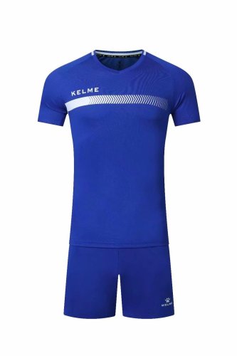 #603 Blue Soccer Training Uniform Blank Jersey and Shorts