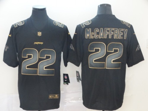Carolina Panthers #22 McCAFFREY Black/Gold NFL Jersey