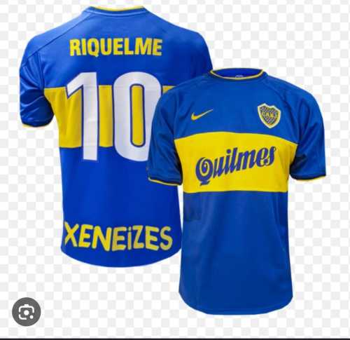 Retro Shirt 1999-2000 Boca Juniors 10 RIQUELME Vintage Home Blue Soccer Jersey