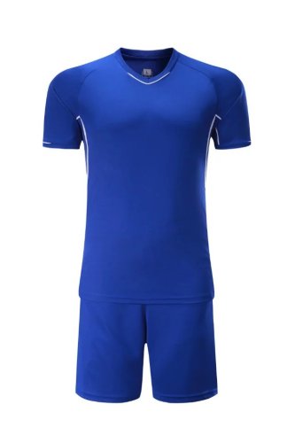 #306 Blue Adult Soccer Training Uniform Jersey and Shorts with pocket