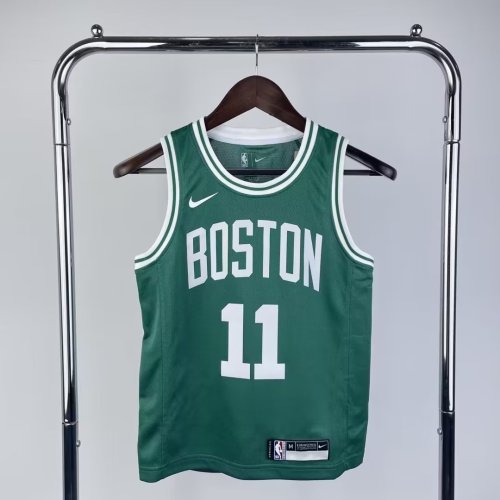Youth Kids Basketball Shirt Boston Celtics 11 IRVING Green NBA Jersey