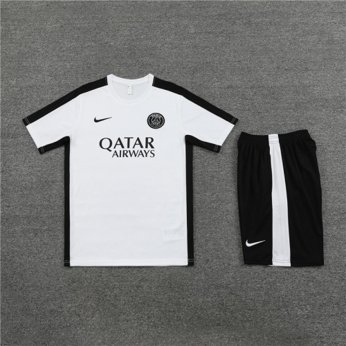 2023-2024 PSG White Soccer Training Jersey and Shorts