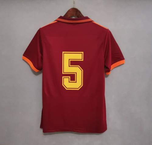Retro Jersey 1992-1994 As Roma 5 Home Soccer Jersey Vintage Football Shirt