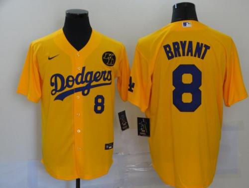Los Angeles Dodgers 8 BRYANT Yellow Cool Base Jersey