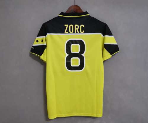 Retro Jersey 1996-1997 Borussia Dortmund ZORC 8 UCL Version Yellow Soccer Jersey