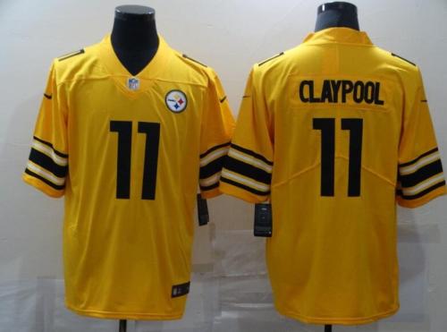 Steelers 11 Chase Claypool Yellow Inverted Legend Limited Jersey