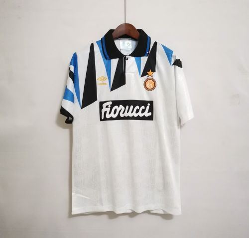 Retro Jersey 1992-1993 Inter Milan Away White Soccer Jersey