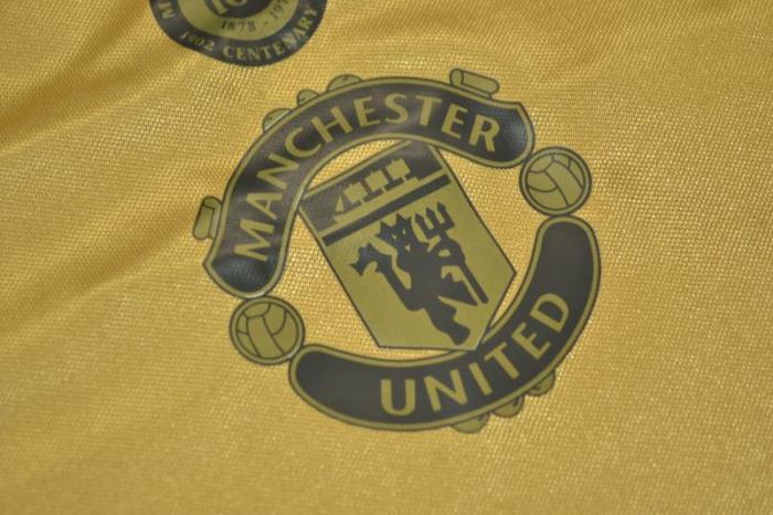 Retro Jersey Manchester United 100th Anniversary White/Gold Reversible Soccer Jersey
