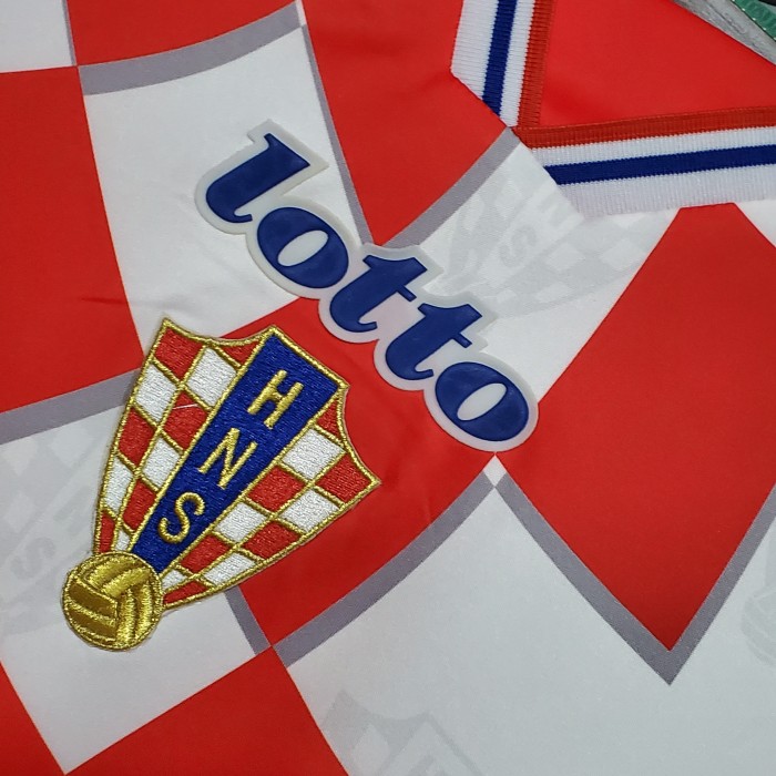 Retro Jersey 1998 Croatia Home Soccer Jersey Vintage Football Shirt