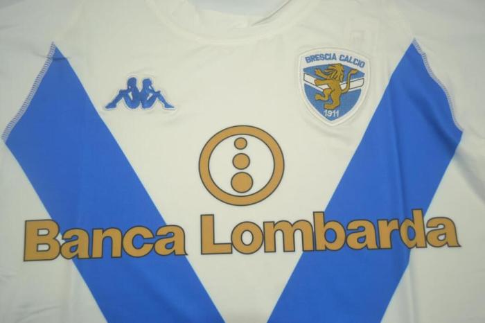 Long Sleeve Retro Jersey 2003-2004 Brescia Calcio Away White Soccer Jersey